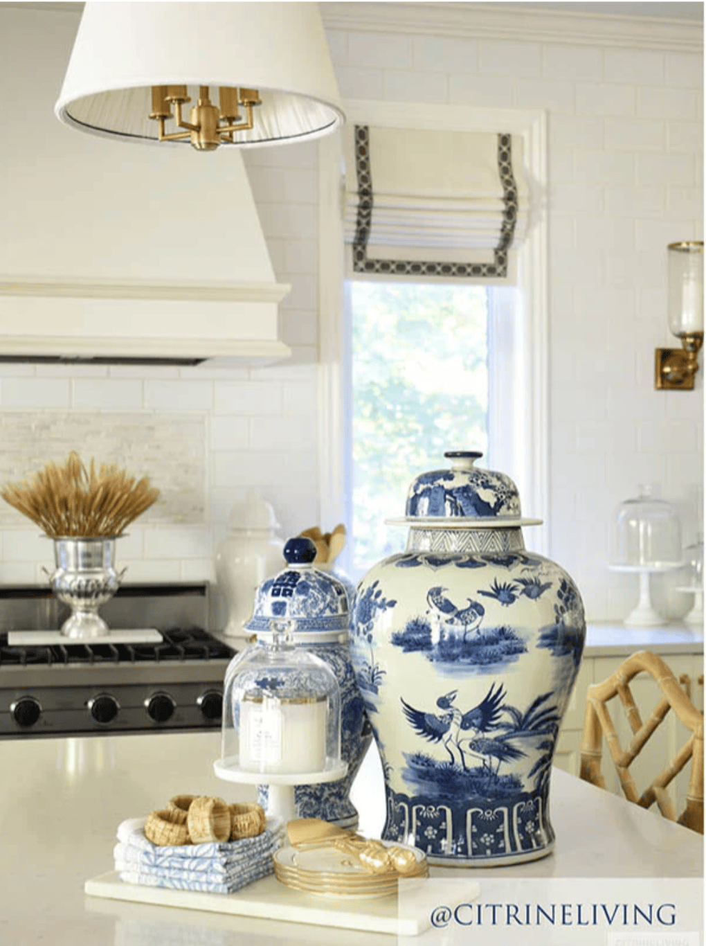 blue and white ginger jar